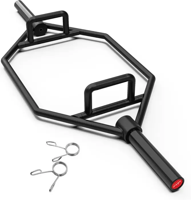 Olympic Hex Bar 1000Lbs Weight Capacity, Trap Bar 56" Chrome Finish Hex Weight Lifting Bar Deadlift Bar with Two-Handle, for Squats, Deadlifts, Shrugs Power Pulls