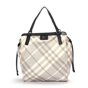 Pre-owned BURBERRY Nylon Tote Bags Mega Check Buckleigh Tote