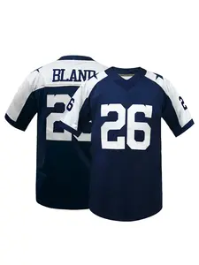 Men's Stitched Football Jersey V-Neck Short Sleeve T-Shirt, Breathable Athletic Top, Lightweight Polyester Fabric for Unisex, Perfect for Sports, Casual Wear, and Outdoor Activities