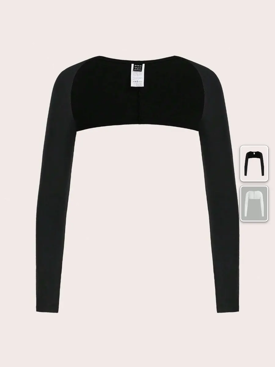 Bolero Shrug Top Solid Cropped Lightweight Y2K Style Going Out