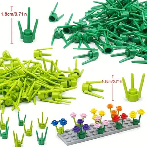 300pcs MOC Parts 3741 Plant Flower Stem Holder Building Blocks Street Plants Flowers Decoration Assembled Bricks Toys for Gifts