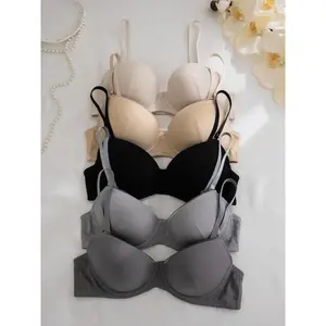 Women's Solid Adjustable Strap Underwire Bra, Soft Comfy Breathable Bra, Ladies Lingerie for All Seasons