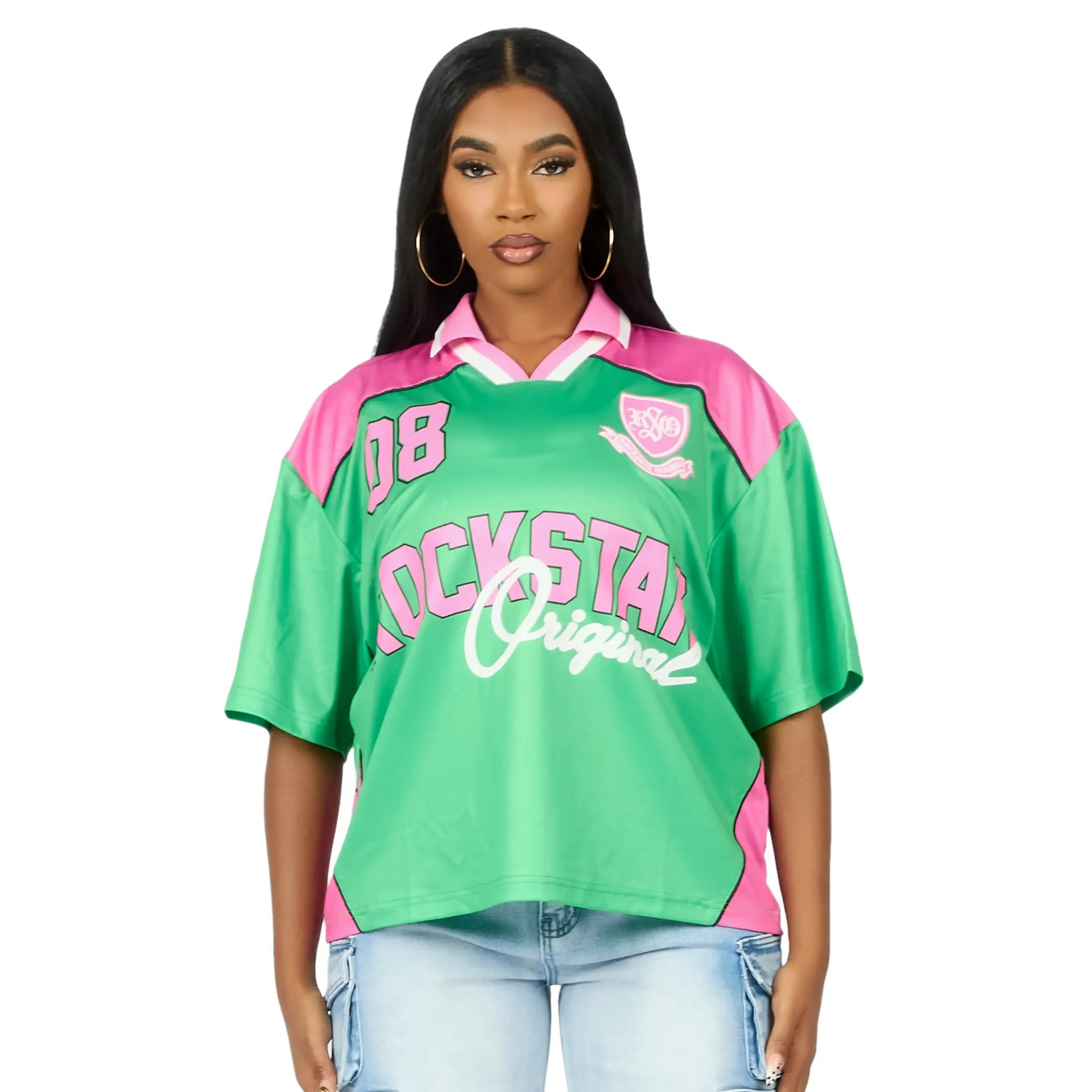 Sheanette Green/Pink Graphic Jersey