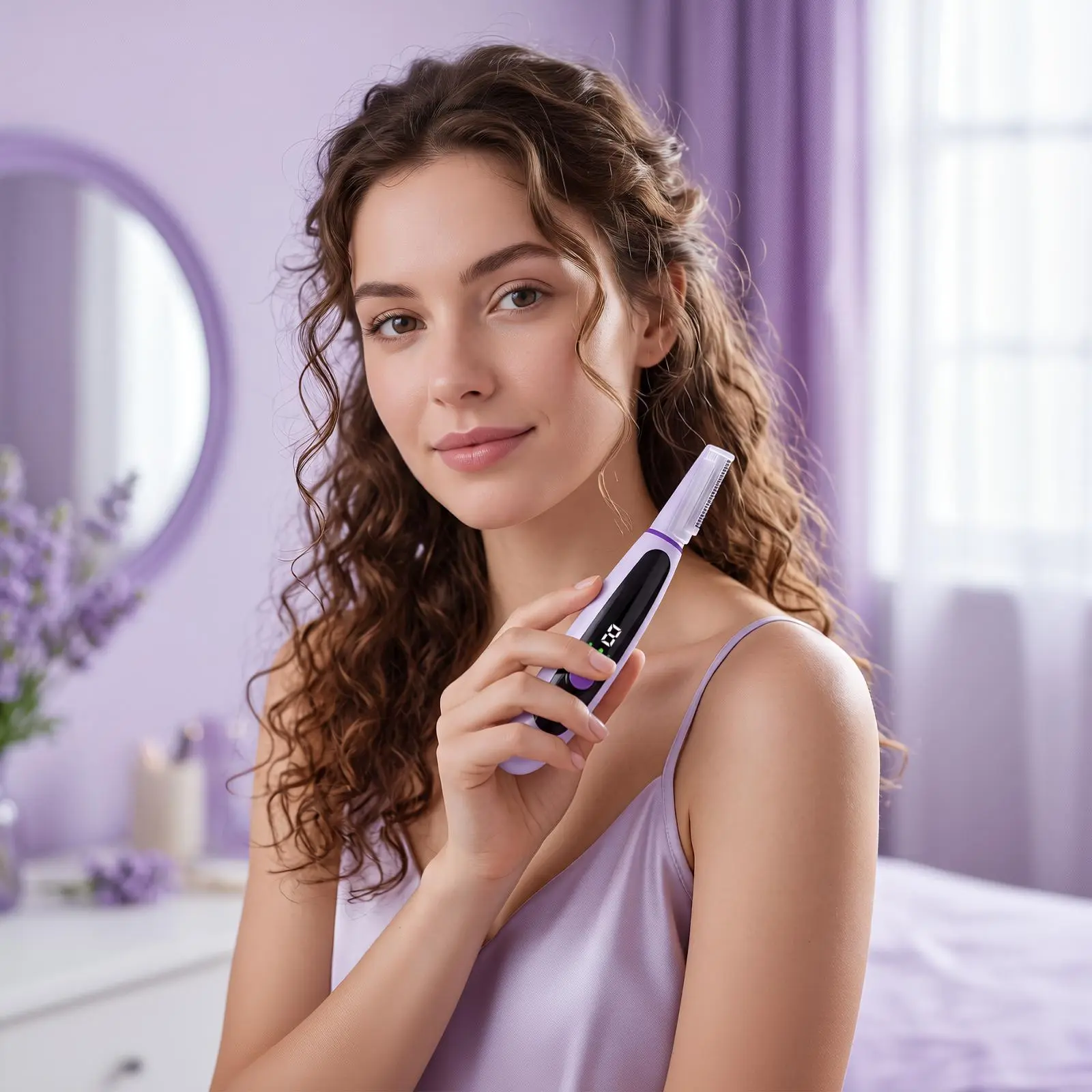 Sonic Dermaplaning Tool for Face, Facial Exfoliation & Peach Fuzz Hair Removal with 12 Rechargeable Blades, 3 Speeds Dermaplane Razor for Women Face, Purple