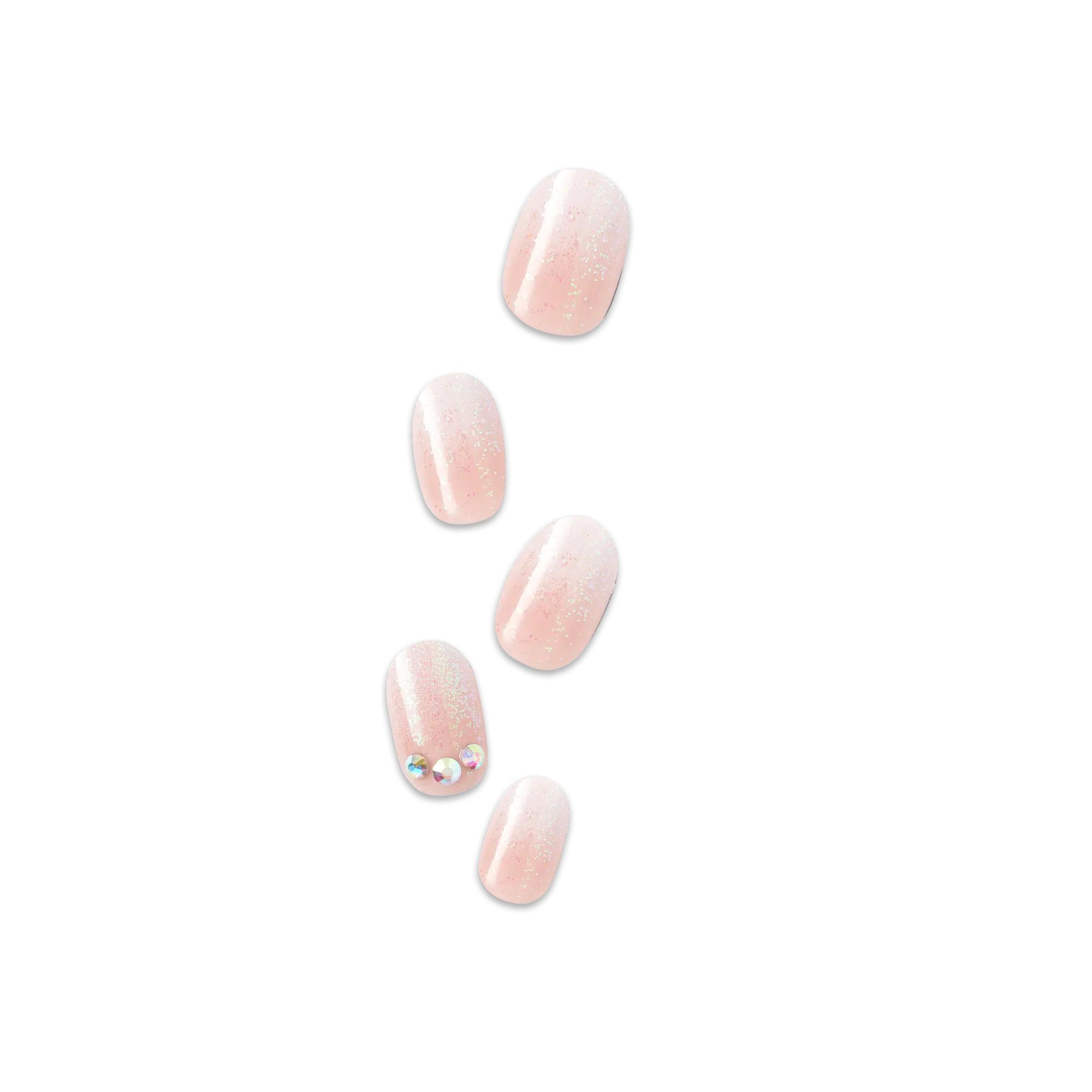 Impress Design No Glue Fake Press On Nails - Even Better | 3D & Jewel Design,  Pink, Short, Oval, Manicure