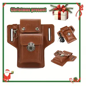 Premium Leather Phone Pouch Belt Bag Holster Case for iPhone 15/14/13/12/11/XS/8/7/6S/6 Plus 5.5 Inch with Thick Defender Case Crossbody Fanny Pack