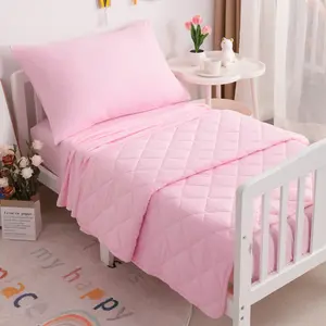 NTBAY Toddle Bedding Sets, Children's Comforter Set, 4 Pieces Skin-Friendly Cozy Soft Washable and Breathable Baby Crib Bedding Set for Boys and Girls, Lightweight & Warm, Room Decoration, All Season, Gift