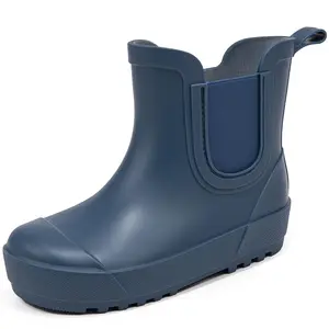 Chelsea Rain Boots for Girls & Boys, Waterproof Rubber Slip-On with Round Toe, Lightweight Kids Rainboots for Toddler to Big Kids, Outdoor, Farm, Park, Hiking