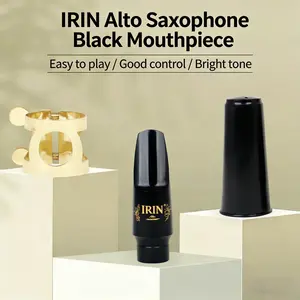 Irin Alto Saxophone Mouthpiece Abs with Cap and Clip, Transparent Box Packaging, High-Quality Musical Instrument Accessory