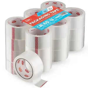 Packing Tape 18 Rolls, Clear Heavy Duty Shipping & Packaging Tape for Boxes, Moving, Mailing & Storage - , 1.88" Wide x 60 Yards Per Roll, 1080 Yards Total