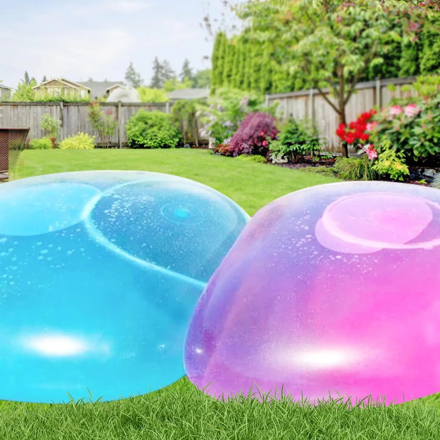 47'' Giant Bubble Ball 2 Pcs Inflatable Water Balloons Large Soft Rubber Beach Ball Pool Beach Toys for Outdoor Indoor Party