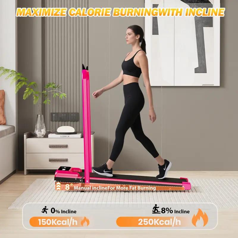 Walking Pad with Handle Bar, Duty Walking/Jogging Exercise Treadmill - Home Gym Workout Equipment - Foldable Under Desk Design
