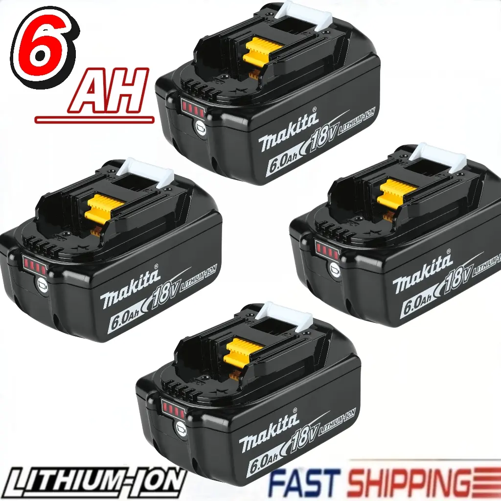 18V 6.0Ah LXT Lithium-Ion Power Tool Batteries - Unbranded Rechargeable Battery 2-Pack Replacement for Makita BL1830 BL1850 BL1860 BL1840, High-Capacity Accessory for On-the-Go Charging Convenience