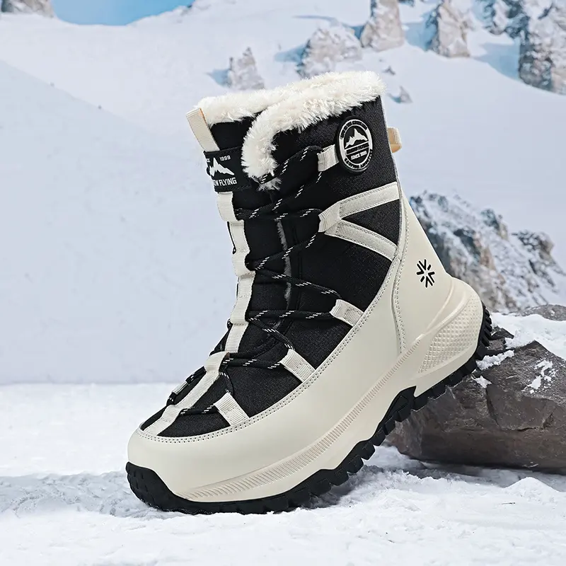 Men's Winter Thick Warm Snow Boots - Waterproof, Non-Slip, Thick Keeps Toes Cozy Outside, Lightweight New Cotton Footwear, Walking Shoes
