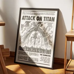 Attack on Titan Poster V3, Attack on Titan Art Anime Wall Print Paint, Attack on Titan Unframed Poster, AOT poster, Shingeki No Kyojin