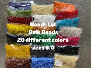 3mm- Size 8/0 Beads lot, Bulk beads, Glass Seed Beads Size 8/0, hole size 3.6mm, 20 different colors, 225 per bag, 4500grams or 9.9lbs