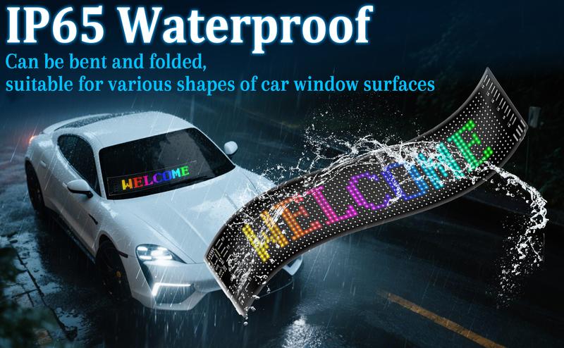 DIBMS Devil eyes For Vehicle, Truck, LED Matrix Panel, LED Sign For Car: Programmable, Bluetooth APP Control,Wireless APP-Controlled Scrolling LED Screen, Dynamic USB-Powered LED Display Screen