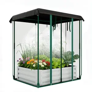 [NEW PRODUCT - FLASH SALE] Garvee 6' x 3' x 1' Raised Garden Bed Kit with Shade Cloth & Drip Irrigation, 3-in-1 Galvanized Metal Planter Box with Insect Mesh Cover, Self-Watering Outdoor Garden Bed for Vegetables, Flowers & Herbs