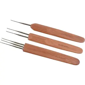 3 Pcs/Set Dreadlock Crochet Hook for Hair, Dreadlock Needle Tool for Braid Craft, 0.5mm Dread Locks Crochet Needles (1 Hook, 2 Hooks, 3 Hooks)