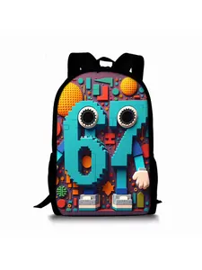 Unisex & Square Number 67 Print Backpack - Lightweight, College, Travel with Numeral, Adjustable Straps & Zipper Closure, Casual Daypack Suitable for, Teachers, Everyday Use, for Teenager