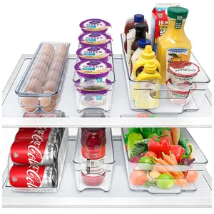 Refrigerator and Freezer Storage Organizer Bin Set (6 Piece) Boxes Container Drink Kitchen