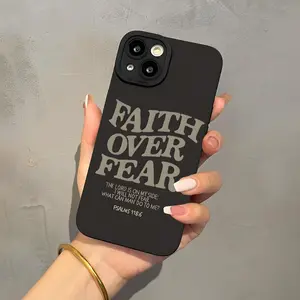 Fashion Creative Faith Over Fear Design Phone Case, Anti-collision Phone Protective Cover, Phone Accessory Compatible with iPhone 11 12 13 14 15 16 17 Series