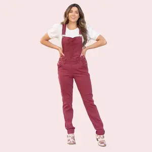 Judy Blue High Waist Garment Dyed Maroon Red Boyfriend Double Cuffed Adjustable Overalls with pockets 88712 Stretchy Denim Comfort Cotton Womenswear