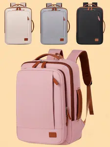 Women's Solid-Color Large-Capacity Lightweight Backpack — Business Laptop Bag, Stylish Daypack, Travel Backpack, Spacious Commuter Bag