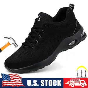 Indestructible Safety Work Shoes Steel Toe Breathable Work Boots Mens' Sneakers Comfortable Slip Resistant Sneakers Puncture Proof Safety Work Shoes Boy Footwear Walking Shoes
