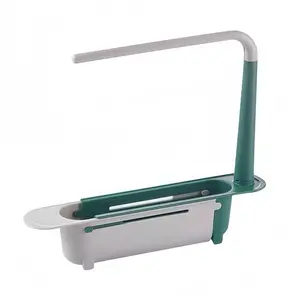 1PCS Retractable Sink Shelf — Adjustable-Length Sink Organizer & Expandable Kitchen Towel Rack Easy-install multifunctional integrated deep single-bowl kitchen sink