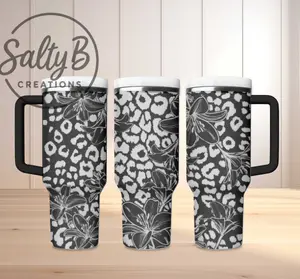Lilies and Leopard Laser Engraved Tumbler Lilies and Leopard Laser Engraved Tumbler
