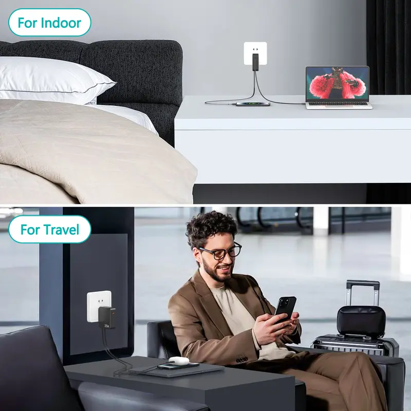 Product Introduction of 4-in-1 Retractable Car Charger, 100W USB-C Fast Adapter with Lightning Cable & Dual Ports for iPhone, iPad, AirPods, Samsung, Google Pixel 18