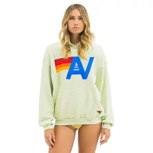 LOGO PULLOVER RELAXED HOODIE - LIME CREAM
