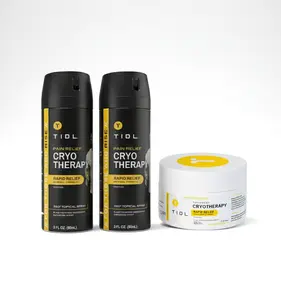 TIDL Ultimate Recovery Pack - 2x Cryo Sprays + 1x Performance Cream. 3-Piece Bundle. Instant Cooling Mist & Deep Tissue Massage Rub. Stock Up & Save. Menthol Pain Relief for Athletes. (3 Items Total)