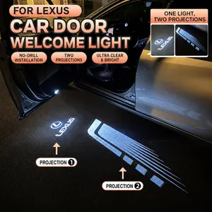 LED Car Door Welcome Light Carpet Projector for Lexus ES LS UX IS RX300 RX200 LC, Courtesy Ground Light Upgrade