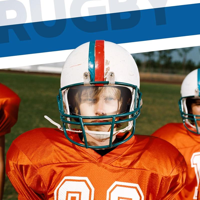 Football Visor Set - 2 Clear Visors with Clip System for Youth & Adult Helmets - Universal Fit, Glare Reduction, Easy Installation - Ideal for Soccer & Lacrosse - PC Material - 78x49x26.8cm Visibility