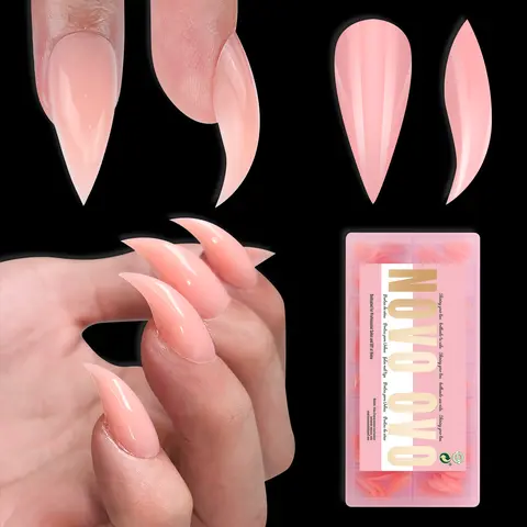 NOVO OVO Multi-Size Full Cover Pure Color Matte Press-On Nail Tips - Gel Nails at Home, Manicure at Home, Salon DIY Extensions (Requires Top Coat; Excludes Light, Glue, Builder Gel)