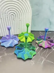 1pc Multicolor 3D Printed Star-shaped Fidget - Stress Relief Fidgeting 8-Petal Sliding Layers Puzzle Cube-like Sensory Fidget Gadget for Adults &, Decorative Collectible，Plastic Fidget