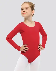 Girls Long Sleeve Cotton Ballet Leotard