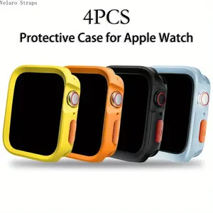 2026 NEW 4-Pack TPU Shockproof Case for Apple Watch, Flexible Protective Cover for Series 4–10/SE (40/41/42/44/45/46mm)