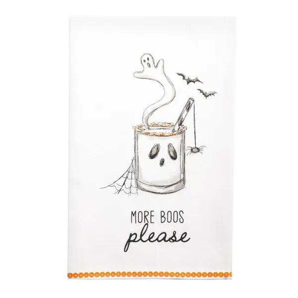 Boos Please Cocktail Towel – Halloween Ghost Hand Towel