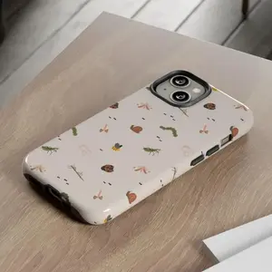 [New Arrivals]Cute Insect Pattern Phone Case, Aesthetic Cottagecore Bug Illustration Cover, Nature Lover Gift, Minimalist Garden Critter Matte Shell