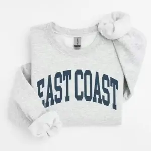 East Coast Sweatshirt, Vintage Varsity Aesthetic, Trendy Travel Destination Gift, Unisex Crewneck Sweatshirt