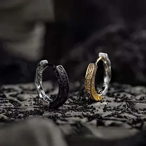 Mobius earrings for men and women in golden, silver and black contrasting geometric ear clips, fashionable and personalized arabesque earrings suitable for party gifts