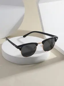 Unisex Simple Style Square Frame Sunglasses, Trendy Casual Uv Resistant Semi-rimless Thin Glasses for Everyday Use, Fashion Modern Accessories for Outdoor Activities, Eyeglass