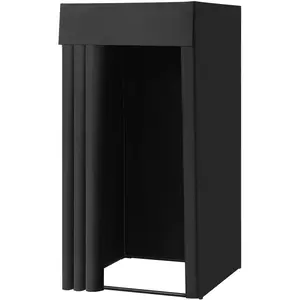VEVOR Fitting Room, Portable Dressing Room with Thick Polyester Curtains, Privacy Space with Shading Curtain and a Hook, for Boutique, Mall, Tailor's Store & Outdoor Activity (39 x 39 x 78 in, Black)
