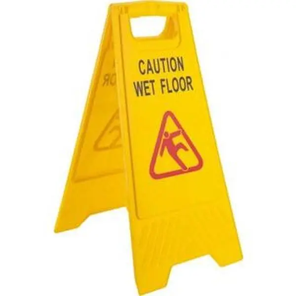 PRO-SOURCE A-Frame Plastic Wet Floor Caution Sign (S/N: 48434997, UNSPSC: 55121704, CDP1335) - 12" Wide x 24 inches High, Red & Black Text on Yellow, 1 Size, Home Improvement Work Safety Accident Prevention Equipment, Yes