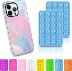 9PCS Silicone Suction Phone Case Mount, Hands-Free Strong Grip Holder, Suction Cup Phone Mount with Adhesive Backing, Sticky Phone Grip for Selfies and Videos