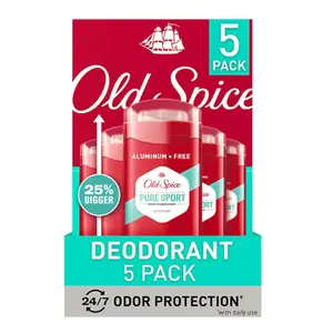 Old Spice High Endurance Deodorant, 48-Hr. Protection, Pure Sport, 3.0 oz., Pack of 5 Old Spice High Endurance Deodorant, 48-Hr. Protection, Pure Sport, 3.0 oz., Pack of 5