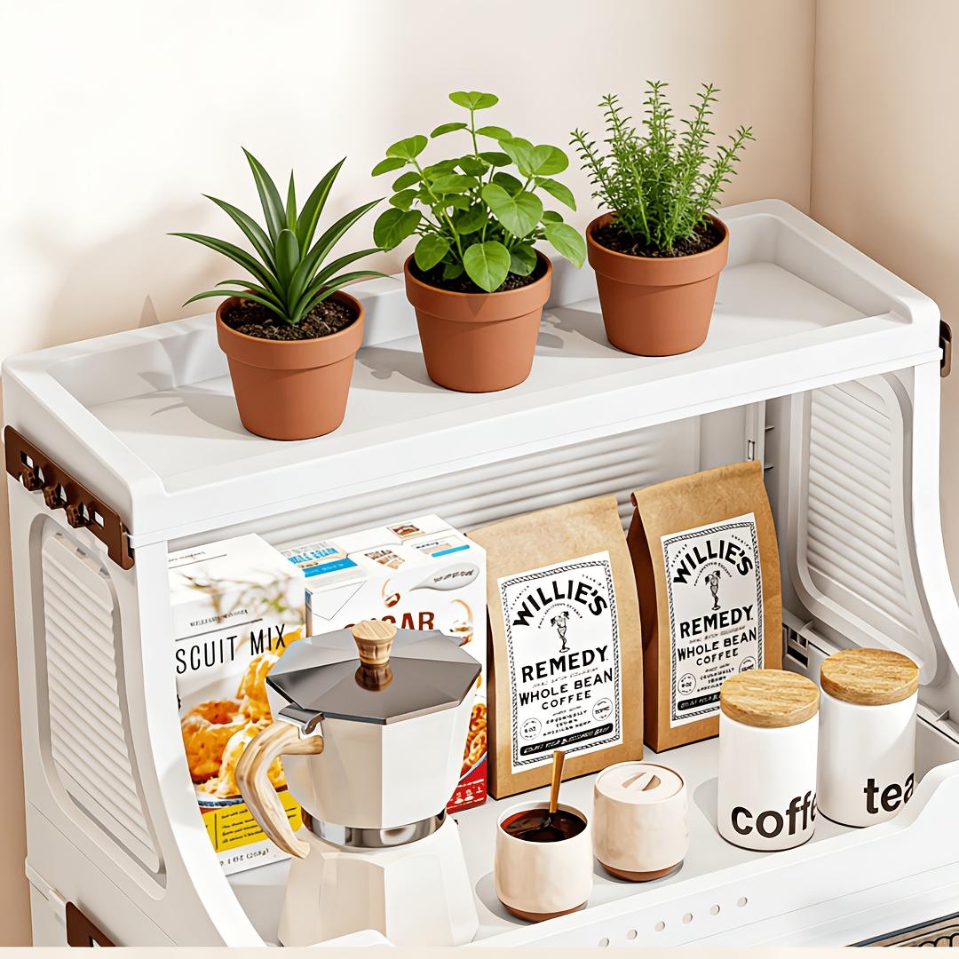 Portable and installation-free, space-saving, easy-to-assemble, stackable storage bins with lids; large-capacity folding storage cabinets with double doors; 2/3/4/5-tier storage cabinets with casters; ideal for dorms, homes, and office storage